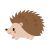 Adorable hedgehog in modern flat style. Vector. Vector illustration isolated on white background.